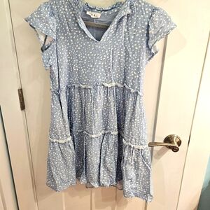 THML Flutter Sleeve Tiered Dress